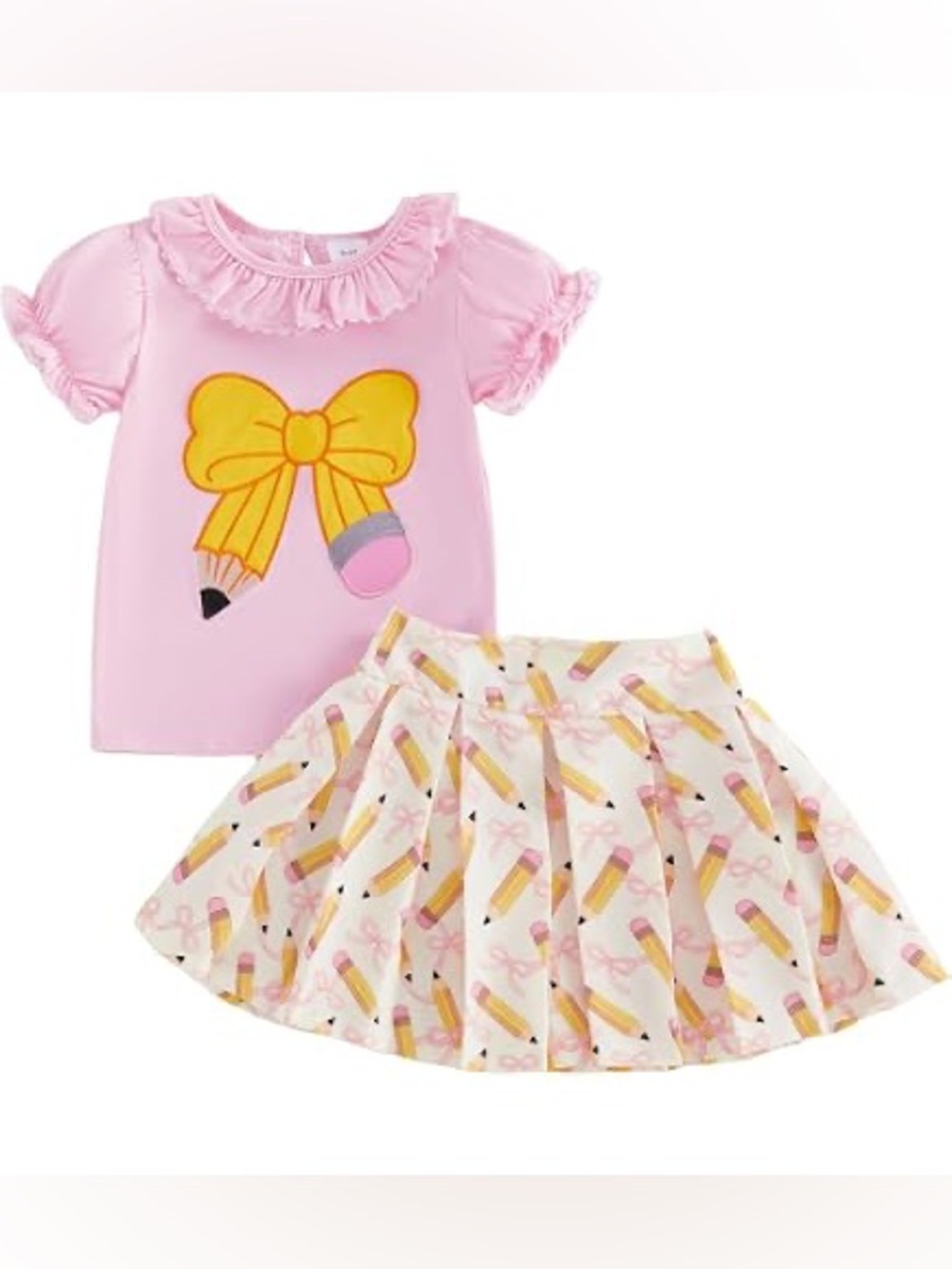 KIDS PINK PENCIL BOW OUTFIT